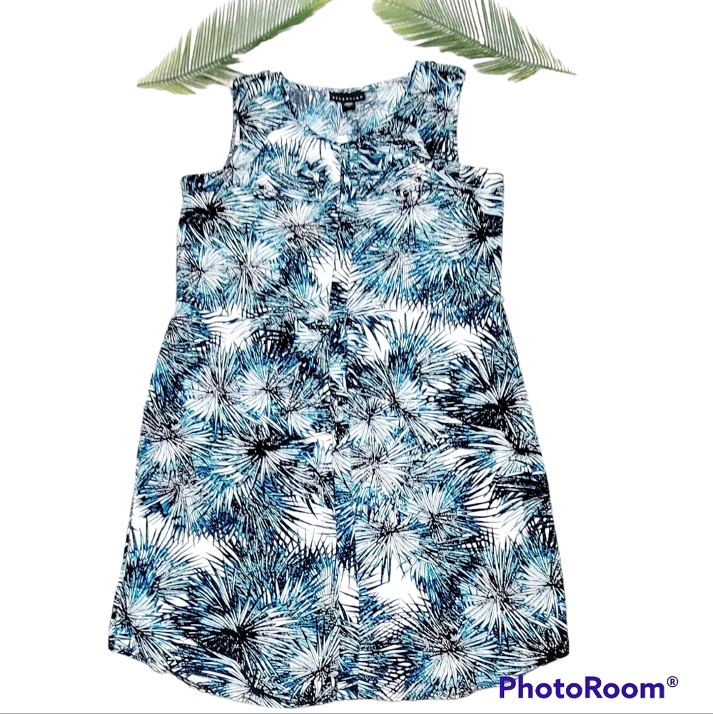 Attention Palm Tree‎ Sleeveless Button Front Dress Women’s Size L NWT
